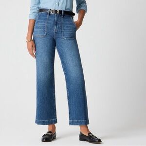 J Crew Utility wide leg Jean in all day stretch